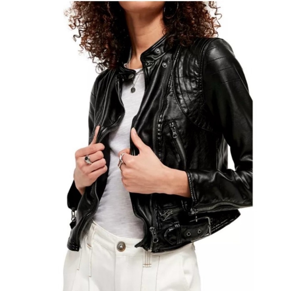 Free People Heartbreaker Vegan Moto Jacket